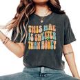 Mãe Portugués Mamá Día De La Madre Divertido Groovy Ondulado Texto Camiseta extragrande cómoda para mujer Pepper