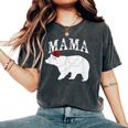 Mama Bear Xmas Buffalo Plaid Lights Matching Family Pajama レディースオーバーサイズコンフォートTシャツ Pepper