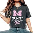 Mommy Of The Birthday Girl Cute Pink Bow Family Matching Women's Oversized Comfort T-Shirt Pepper