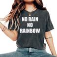 No Rain No Rainbow ポジティブ インスピレーション モチベーションを高める引用 レディースオーバーサイズコンフォートTシャツ Pepper