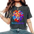 Rainbow Lion レインボー ライオン かっこいい おしゃれ レディースオーバーサイズコンフォートTシャツ Pepper