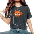Red Panda In A Bag Cute Love レッドパンダバッグ レディースオーバーサイズコンフォートTシャツ Pepper