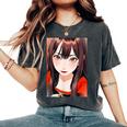 かわいい 可愛い 女の子 若い 美人 イラスト 日本 きれい 赤い服 レディースオーバーサイズコンフォートTシャツ Pepper