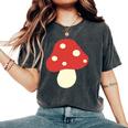 シンプルでキュートなキノコのグラフィック Cute Mushroom レディースオーバーサイズコンフォートTシャツ Pepper