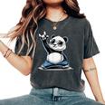 パンダ 熊 ロック 音楽 男性 子供 女性 面白い パンダ レディースオーバーサイズコンフォートTシャツ Pepper