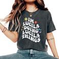 レトロ Groovy Im Lucila Doing Lucila Things 面白い母 レディースオーバーサイズコンフォートTシャツ Pepper