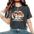 ローの馬と虎を抱きしめる Cuddling Horse And Tiger In Love レディースオーバーサイズコンフォートTシャツ Pepper