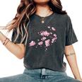 ヴィンテージ桜 日本の桜の花グラフィカルアート レディースオーバーサイズコンフォートTシャツ Pepper