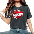 名前入り Missy I Love Missy レディースオーバーサイズコンフォートTシャツ Pepper