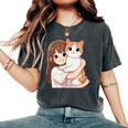 猫と少女 Cat And Girl レディースオーバーサイズコンフォートTシャツ Pepper
