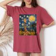 Cute Giraffe Africa Van Gogh Style Starry Night Women's Oversized Comfort T-Shirt Blue Jean Cute Giraffe Africa Van Gogh Style Starry Night Women's Oversized Comfort T-Shirt Blue Jean