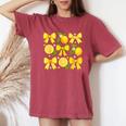 Cute Lemon Tropical Fruits Coquette Bows Summer Girl Women Women's Oversized Comfort T-Shirt Blue Jean