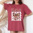 Football Mama Coquette Bow Sport Mom Game Women's Oversized Comfort T-Shirt Blue Jean
