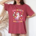 100Th Day Ofchool Unicorn 100 魔法の日々 先生 女の子 レディースオーバーサイズコンフォートTシャツ Crimson