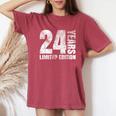 24歳 男性 ギフト 24歳 誕生日プレゼント 女性用 レディースオーバーサイズコンフォートTシャツ Crimson