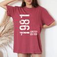 44歳の誕生日 男性 女性 44歳 1981年 誕生日プレゼント レディースオーバーサイズコンフォートTシャツ Crimson