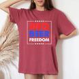 Bbq Beer Freedom シャツ レディースオーバーサイズコンフォートTシャツ Crimson