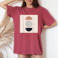 Boho 抽象形アート ミッドセンチュリー モダンアート レディースオーバーサイズコンフォートTシャツ Crimson