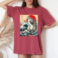 Catzilla Cat 日本アート 面白い猫 ギフト 男性 女性 子供 レディースオーバーサイズコンフォートTシャツ Crimson