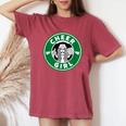 Cheer Girl 面白いチアリーダーグラフィック 女の子用 レディースオーバーサイズコンフォートTシャツ Crimson