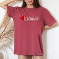 Elbows Up Canada Never 51 カナダ国旗 面白い 男性 女性 ギフト レディースオーバーサイズコンフォートTシャツ Crimson