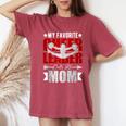 My Favorite Cheerleader Calls Me Mom Cheer Mom Women's Oversized Comfort T-Shirt Crimson