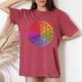 Flower Of Lifeacred Geometry Yogaフラワーオブライフ神聖幾何学瞑想ヨガ レディースオーバーサイズコンフォートTシャツ Crimson