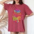 Flower Power ヒッピー サイケデリック '70年代レトロ レディースオーバーサイズコンフォートTシャツ Crimson