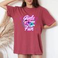 Girls Just Wanna Have Fun 1980S Eighties Costume Party レディースオーバーサイズコンフォートTシャツ Crimson