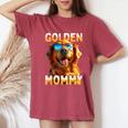 Golden Mommyゴールデン・ママ 母の日 ゴールデンレトリバー・ママ レディースオーバーサイズコンフォートTシャツ Crimson