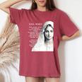 Hail Mary Blessed Mother ロザリオの祈り レディースオーバーサイズコンフォートTシャツ Crimson
