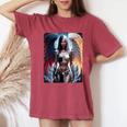 Hot Girl On 男性用 ハーフエンジェル&ハーフデーモンガール レディースオーバーサイズコンフォートTシャツ Crimson