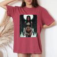 Hot Girl On 男性用 堕天使バトルレディ レディースオーバーサイズコンフォートTシャツ Crimson