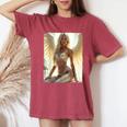 Hot Girl On 男性用 セクシーな天使の座り グランジ レディースオーバーサイズコンフォートTシャツ Crimson