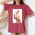 Hot Girl On 男性用 Ice Pop Pinup 2 レディースオーバーサイズコンフォートTシャツ Crimson