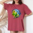 Howling At The Moon シャツ インコシャツ インコ セキセイインコ レディースオーバーサイズコンフォートTシャツ Crimson