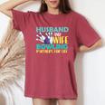 Husband And Wife Bowling Partners For Life おもしろボーリング レディースオーバーサイズコンフォートTシャツ Crimson