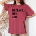 Husband Dad Atm Father Bank Money Children Wife Quote レディースオーバーサイズコンフォートTシャツ Crimson