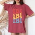 Ibi City Groovy レトロ レディースオーバーサイズコンフォートTシャツ Crimson