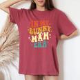 In My Bunny Mom Era ヴィンテージ イースターデー 母の日 レディースオーバーサイズコンフォートTシャツ Crimson