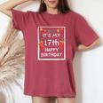It's My 17Th Birthday Happy 17歳 誕生日 男の子 女の子 レディースオーバーサイズコンフォートTシャツ Crimson