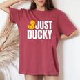 Just Duckyラバーダック レディースオーバーサイズコンフォートTシャツ Crimson