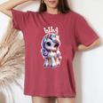 Lila かわいいユニコーンデザイン 女の子用 名前 Lila レディースオーバーサイズコンフォートTシャツ Crimson