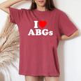 I Love Abgs I Heart Abg おもしろい アジアの赤ちゃん 女の子 恋人 レディースオーバーサイズコンフォートTシャツ Crimson