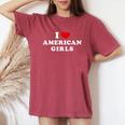 I Love American Girls I Heart American Girls レディースオーバーサイズコンフォートTシャツ Crimson