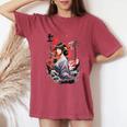 I Love Japan 東京都 日本の女の子 タトゥーアート レディースオーバーサイズコンフォートTシャツ Crimson