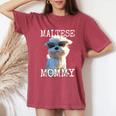 Maltese Mommyマルチーズ ママ 犬 お母さん 母の日 お母さん スウィート・マルチーズ レディースオーバーサイズコンフォートTシャツ Crimson