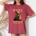 Mama Bearママベア ママベア 母の日 グリズリー ママベア レディースオーバーサイズコンフォートTシャツ Crimson