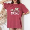 Momo Floral Chamomile Mother's Day Momo レディースオーバーサイズコンフォートTシャツ Crimson