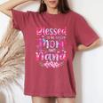 Mother's Day Blessed To Be Called Mom And Nana Flowers Women's Oversized Comfort T-Shirt Crimson